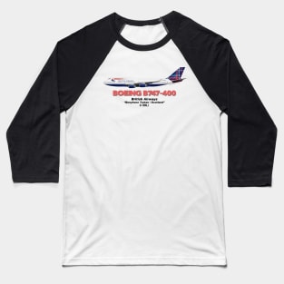 Boeing B747-400 - British Airways "Benyhone Tartan / Scotland" Baseball T-Shirt